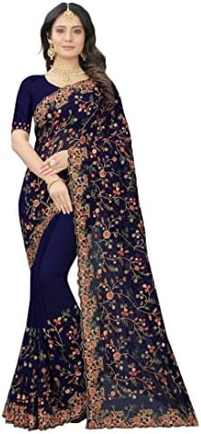Gorgette Saree Zari Work Sari Unstitched Blouse