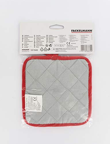 FACKELMANN 683379 Topflappen, aluminisiert, zweifarbig, Baumwolle, Silber, Grau (Packung mit 2)