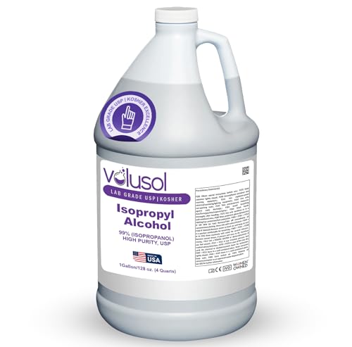 Volu-Sol Isopropyl Alcohol 99% (Isopropanol) - High Purity, USP | Kosher Grade IPA for Medical, Lab Equipment & Electronics, Clear Bottle, 1 Gallon (128 oz) (4 Quarts) (4 Pack 32 oz)