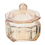 NOLITOY Manicure Glass Nail Cup Lid Replaceable Nail Art Bowl Beautiful Design for Mixing Polish and Cleaning Lightweight and