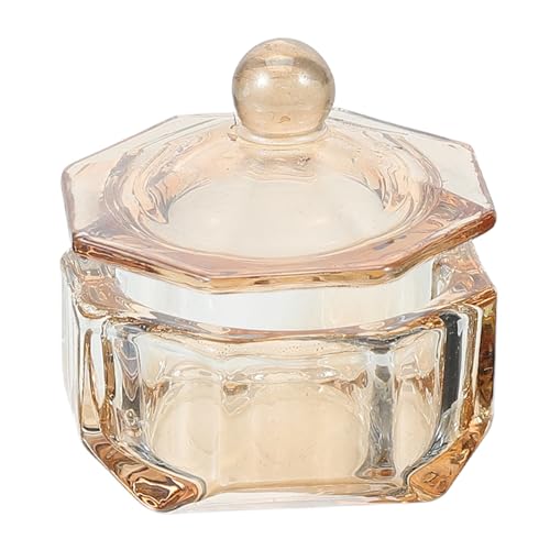 NOLITOY Manicure Glass Nail Cup Lid Replaceable Nail Art Bowl Beautiful Design for Mixing Polish and Cleaning Lightweight and