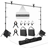 GloShooting 10 x 12ft Heavy Duty Photo Backdrop Stand Kit, Adjustable Photography Muslin Video Backg