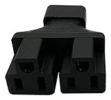 CGTime 3 prong Plug Adapter,IEC 320 C14 Male to 2 X Nema 5-15R female US 3 pin female Power splitter Y adapter