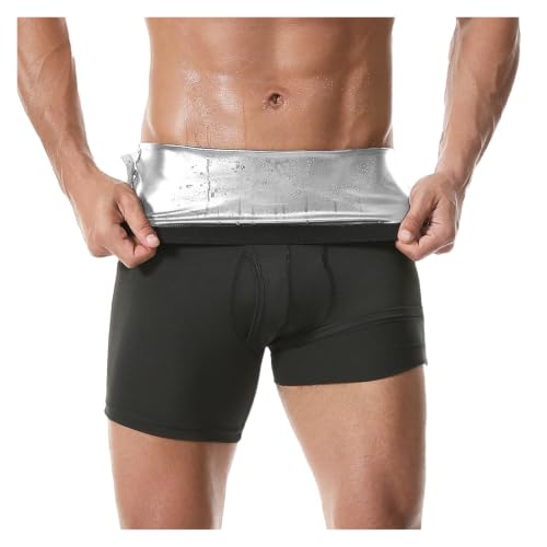 Pantalones cortos de sauna para hombre en poliéster con cintura alta