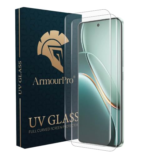 Image of ArmourPro UV Glue Tempered Glass for IQOO Z11 - Pack of 2, Curved Screen Protector, 9H Anti Scratch, Edge to Edge Coverage, HD Clarity, Easy UV Installation Kit
