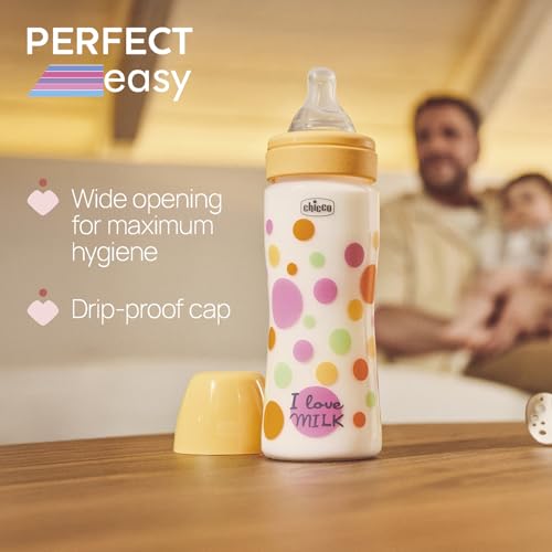 Miniatura 6 de Chicco Set 2 Biberones Anticolicos Perfect Easy Fast Flow 330 ml, Biberón Bebé Chicco, Biberones Anticólicos con Válvula Anticólico, Pack Ahorro Bebe Niña 4 Meses+