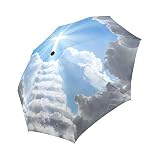 InterestPrint Stairs Leading to Cross Light Among Clouds 100% Polyester Pongee Windproof Fabric Trav