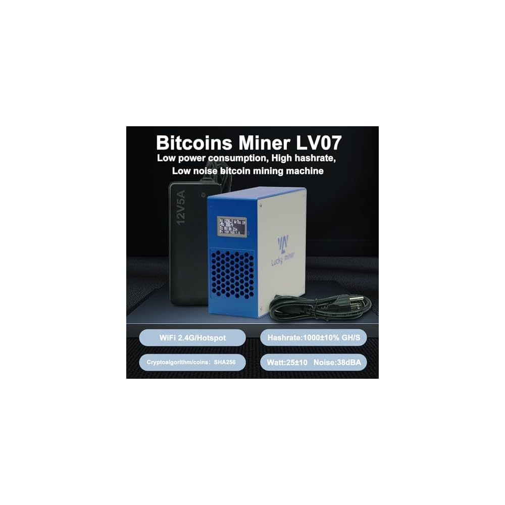 LV07 ASIC SHA-256 Miner 1TH/S LV07 ASIC Bitcoin Lottery Miner - 1TH/S  SHA256 For BTC, BCH, Solo Mining, Silent & Low Power LV03 Profitability