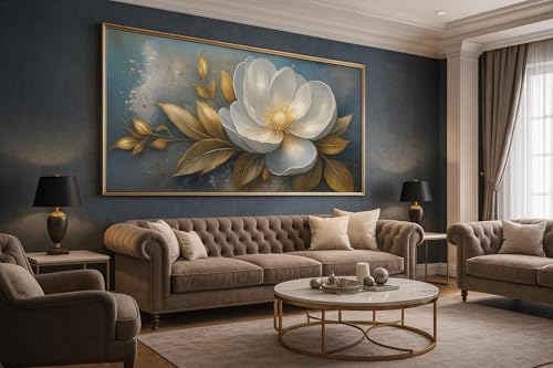Impressions florales pour salon : affiche géante sous cadre chic