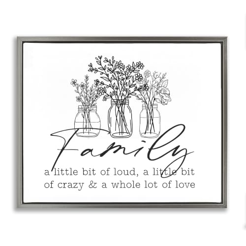Image of 'Heartwarming Family Phrase Botanical Blossoms'| Floating Frame Canvas Art