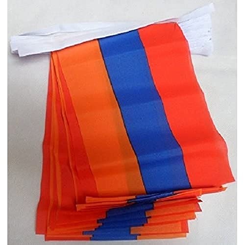 AZ FLAG - Fahnenkette Armenien 6 Meter Mit 20 Flaggen - 21x14 cm - Armenische Girlande Flaggenkette 14 x 21 Cm