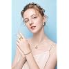 4pcs Cubic Zirconia Wedding Jewelry Sets for Bride Bridesmaid Cubic Zirconia Pendant Necklace Earrings Link Tennis Bracelet Open Ring Set for Women
