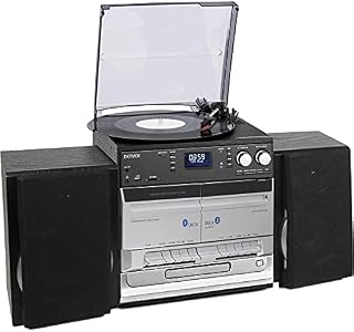 Denver DAB/DAB+ Record Player Turntable, Cassette Player, CD Player HiFi with USB Recording & Memory Card Reader - MRD-166