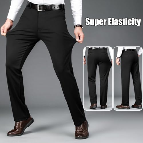 Calormas Mens Dress Pants, Timelessflex - Men's High Stretch Straight Fit Pantes, Suit Work Pant, Business Dress4