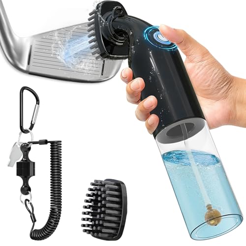 Kiss Core Golf Club Cleaner Brush: Electric Golf Groove Cleaning Tool - Ball Cleaner Accessories Kit for Effortless Cleaning - Holds 150ml Water - With Magnetic Clip & Replaceable Brush Head