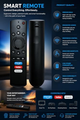 Image of Remote Control Compatible with Kodak Thomson Blaupunkt Smart led tv (Without Voice)