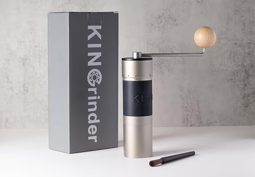 Image of 【Sliver】KINGrinder K6 Manual Coffee Grinder Straight Handle Stainless Burr | Supports grind settings for various brewing methods such as pour-over and espresso