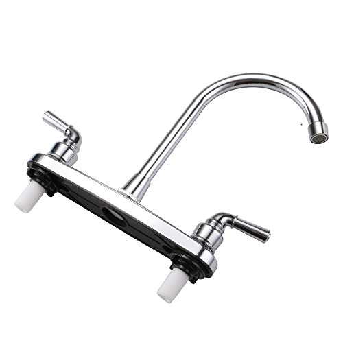 Rv Non-Metallic Kitchen Faucet Two Handle-8" Main Body-High Arch-360 Swivel Replace For Motorhomes, Travel Trailers,Campers (8"High Arch) #TOP2