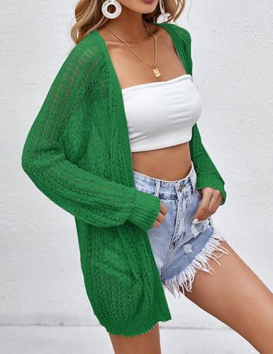 Image of Women Lightweight Cardigans Crochet Summer Boho Knit Thin Long Sleeve Cardigan