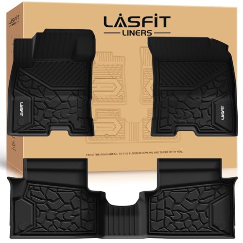 LASFIT Floor Mats for Ford Maverick 2026 2025 2024 2023 2022 (Hybrid Models Only) All Weather Car Mats TPE Truck Liners Vehicle Accessories for Ford Maverick - 1st & 2nd Row Black