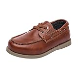 PPXID Jungen Schnürhalbschuhe Bequem Loafers Schule Uniform Hochzeit Anzugschuhe Oxfords, Braun, 27 EU