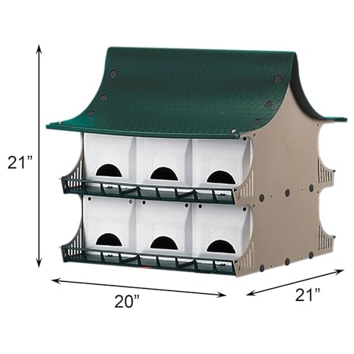 S&K 12 Room Purple Martin House Package - Complete Birdhouse Kit with Telescoping Pole, Decoys, and Guidebook
