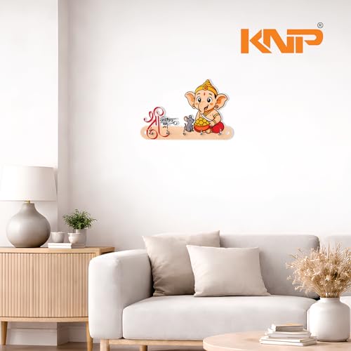 Image of KNP Art Acrylic Key Holders, Premium HD UV Printed, Multipurpose Key Stand for Home, Office Decor, Weather Proof, Anti-Rust, Wall Mounted Key Holder, Cartoon Theme, (Ganesha)
