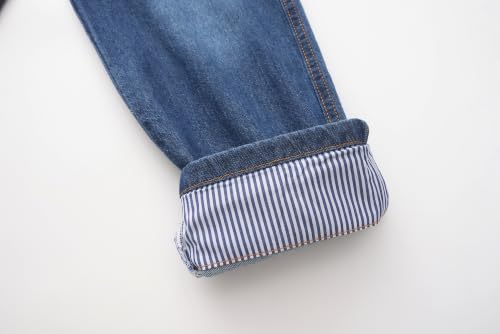 Grandwish Kinder Jungen Jeans Latzhose für Mädchen, 140cm (Etikettengröße:10), Blau