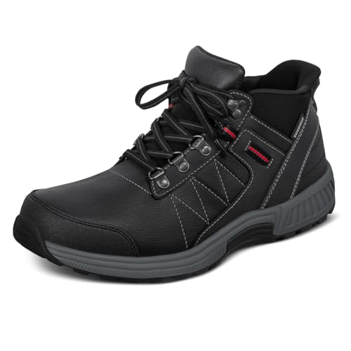 Orthofeet Dalton Orthopedic Men's Hiking Boots, Black, Size 14 Wide