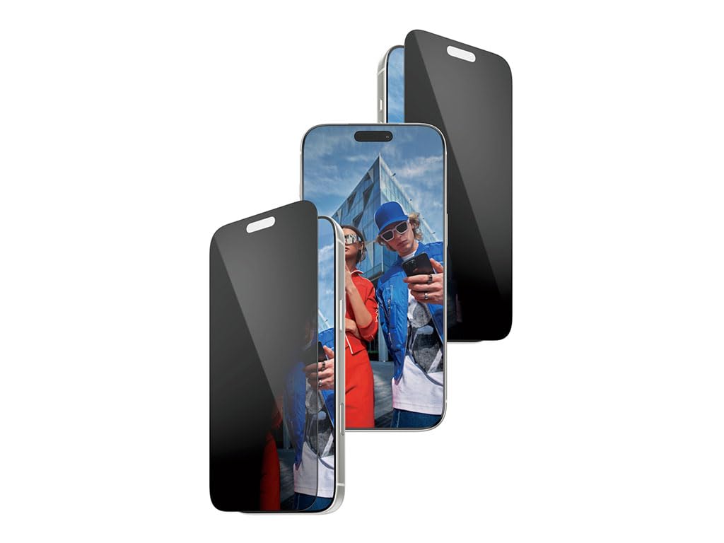 PanzerGlass Protector de pantalla de cristal templado para iPhone 17 Pro Max de 6,9 pulgadas, filtro de privacidad, antibluelight, protección contra caídas y arañazos, FastFit IN-A-BOX fácil de