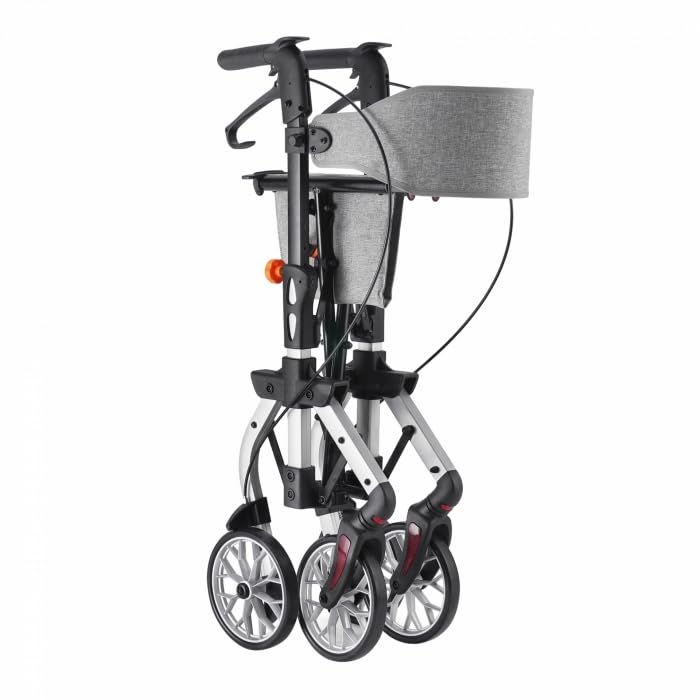 Andador plegable Vancouver con 4 ruedas, estructura de aluminio con bolsa de transporte, gris – Intermed RA-174