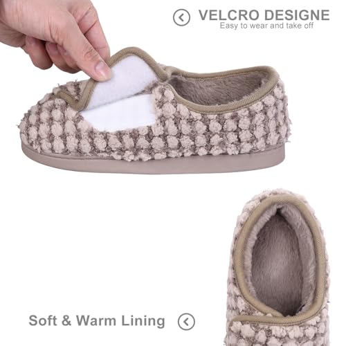 Image of Git-up Women Soft wide Slippers Memory Foam Closed Toed Diabetic Arthritis Edema House Slippers