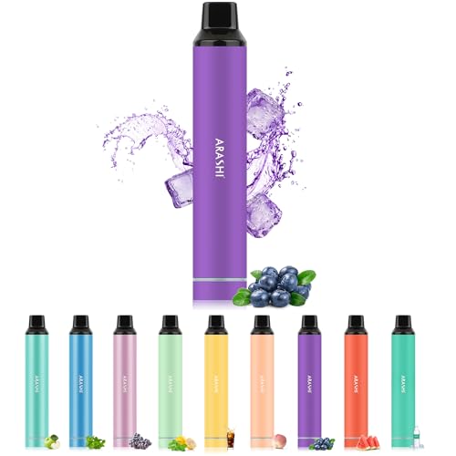電子タバコ 使い捨て vape 5000回吸引可能 超大容量 ブルーベリー 持ち運び 使い捨てシーシャ 爆煙 水蒸気タバコ 禁煙グッズ ニコチン・タールなし ARASHI