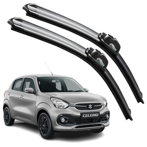 Image of Frameless Rubber Car Wiper Blades Set of 2 Compatible with (CelerioX (2019-2020) (D-21,P-14))