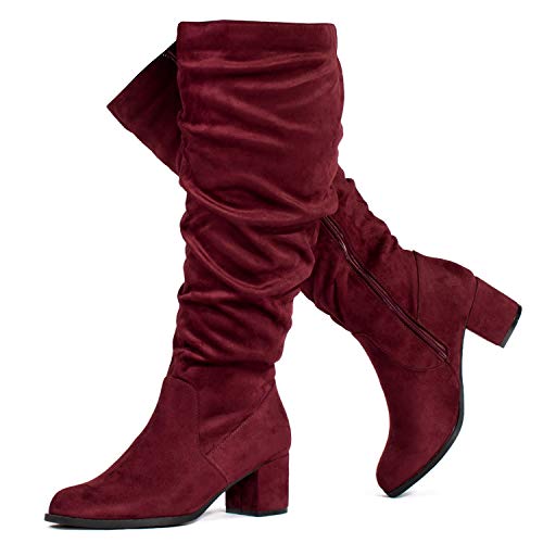 burgundy boots wide fit