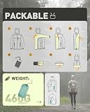 33,000ft Regenjacke Damen Wasserdicht Outdoorjacke Atmungsaktiv Herbst Übergangsjacke Leichte Jacke mit Kapuze Windbreaker zum Wandern Reisen Treking Fahrrad Mintgrün 40