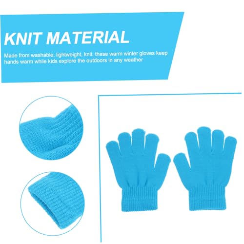 Boy Girl's Knitted Gloves Solid Finger Gloves for Boys Girls Ages Stretchy Knit for Outdoor Warm Comfortable3