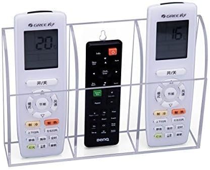 HBlife Organizador de soporte remoto de acrílico, soporte de pared transparente para TV con control remoto para mesita de noche, caja de