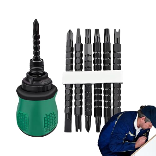 Tournevis à cliquet – Tournevis télescopique à double tête 13 x | Outil de réparation amovible réversible et portable pour lunettes