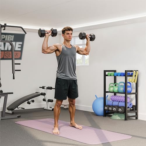 Verstellbarer Dreistöckiger Hantelständer 50cm Adjustable Kurzhantelständer 3 Ebenen Hantelablage (Ohne Hanteln)