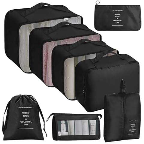 ASAB 9Pcs Travel Packing Organiser Set Cover