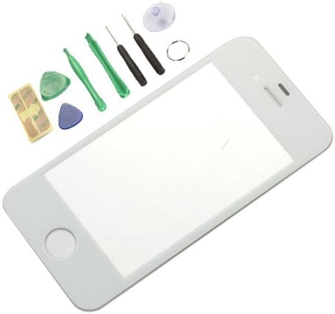 Generic White Front Screen Glass Lens Repair Replacement for Apple iPhone 4G 4 +8 x tool