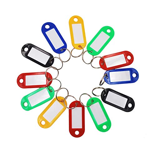 Ogquaton 30PCS étiquettes de Bagage en Plastique avec Porte-clés Porte-clés étiquettes d'identification Pratique Porte-clés pour hôtel Bureau Voiture Couleur Mixte Pratique et utile Cover