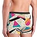 Hcpwzrf Memphis Fashion Style Geometric Men'S Breathable Boxer Shorts With Elastic Waistbandmedium Black