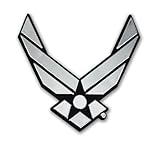 NJECT Officially Licensed US Air Force Wings Plastic Chrome Color Emblem for Cars, Trucks, and All Auto | Universal Fit at 3.0” x 3.1” | Weatherproof