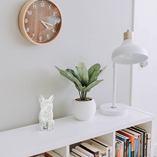 Grabado French Bulldog Statue Home Decor, Dog Lover Gifts For Women,Small Resin Dog Frenchie Sculpture Ornaments, Modern Animal Decoration For Living Room Table Shelf Office Figurine Decor, Silver #TOP3