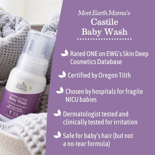 Earth Mama 0857249001127 Calming Lavender Baby Wash Liquid Foaming Hand Soap, Organic All-Purpose Lavender Body Wash For Sensitive Skin, Castile Soap thumb #4