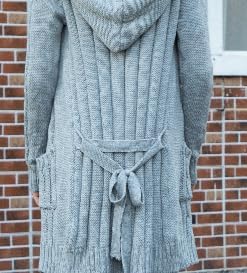 Women's Hooded Open Front Cardigan Long Sleeve Cable Knit Sweaters Outwear with Pockets - Image 6