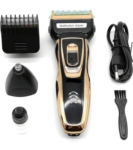 Image of Endzone Professionals Design 3 in 1 Perfect Shaver Hair Clipper and Nose Trimmer Rechargeable Beard And Moustaches Hair Machine And Trimming for men and women (Gold)