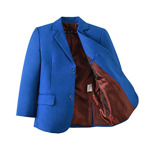 Yanlu Suit For Boys Kids Slim Fit Formal Suits 6 Piece Outfit Royal Blue Size 4T #TOP1
